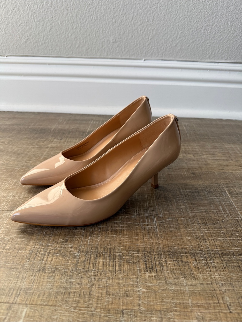Donald Pliner Calibra Nude Patent Pointed-Toe Pumps